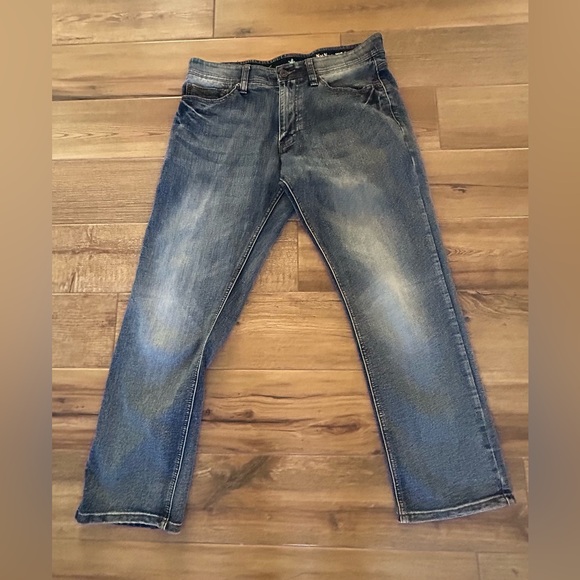 Nat Nast Jeans Mens 34/30 Blue Denim Straight Leg Stretch Casual Five Pocket - Picture 1 of 6